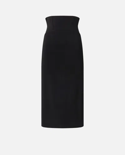 Pinko Midi Skirt With Bustier Waist In Black
