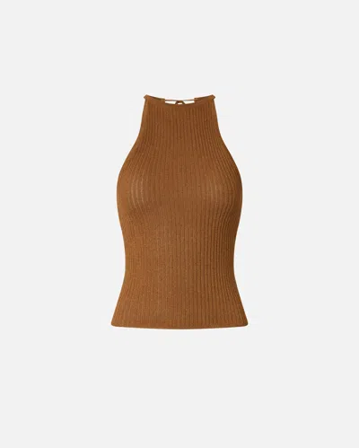 Pinko - Off-the-shoulder Top With Neck Fastening - L In Brown