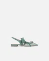 Pinko Bow Pointed Toe Slingback Pumps In Green