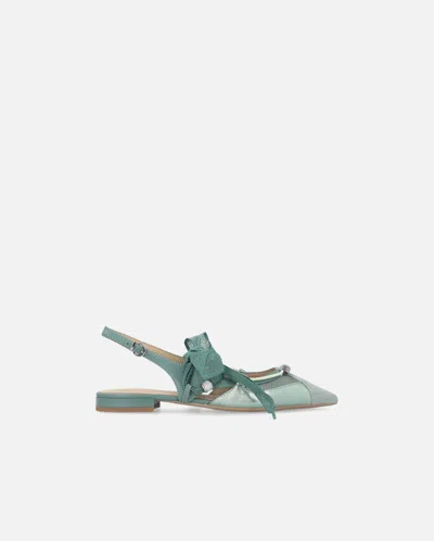 Pinko - Slingback Ballerinas With Ties - 41 In Green