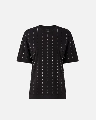 Pinko - T-shirt À Rayures Bijoux - Xs In Black