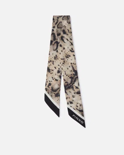 Pinko Animal-print Scarf In Brown