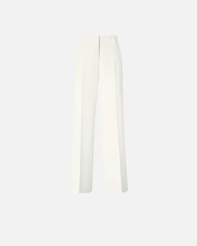 Pinko - Trousers In Canvas With Pressed Pleat Detail - 46 In White