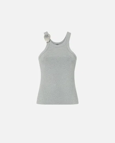 Pinko - Vest Top With Pendant Buckle - S In Gray