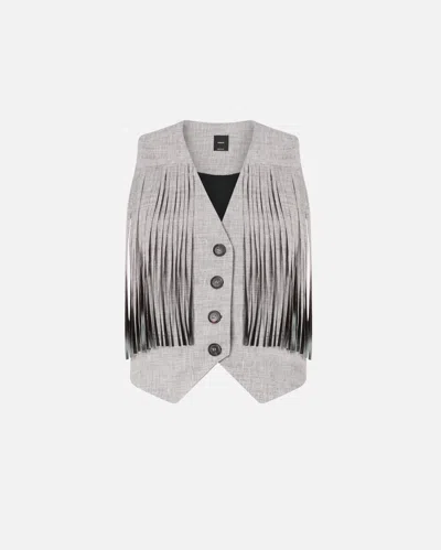 Pinko - Vest With Fringing - 36 In Black