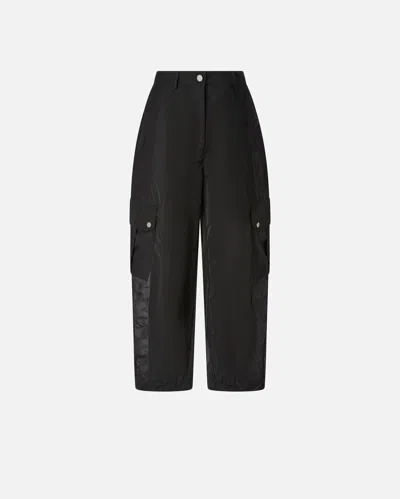 Pinko - Workwear Trousers With Sheer Inserts - 42 In Black
