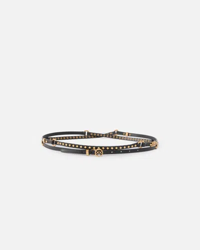 PINKO - CEINTURE CROISÉE CLOUTÉE 1 CM - XS