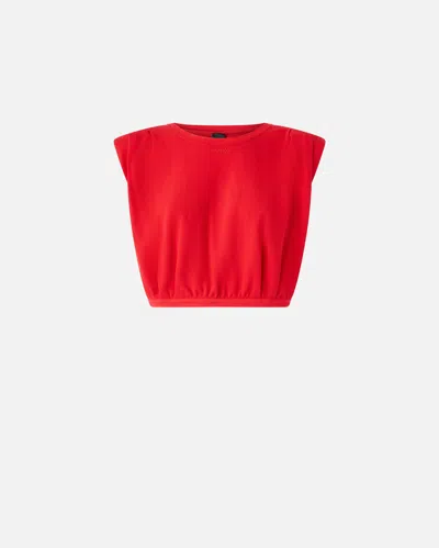 PINKO SLEEVELESS CROP TOP IN 100% COTTON
