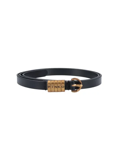 Pinko 100% Leather Belt For Women In Black