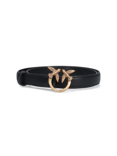 Pinko 100% Leather Belt For Women In Black