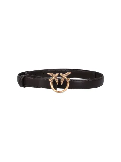 Pinko 100% Leather Belt For Women In Brown