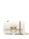 Pinko Golden Chain Strap White Shoulder Bag In White