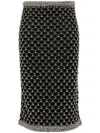 Pinko Crystal-embellished Tulle Midi Skirt In Black  