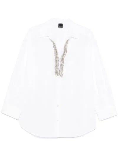 PINKO CAPIRAI POPELINE SHIRT,104708.A2EU Z04 BRIGHT WHITE