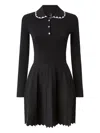 Pinko Robe Côtelée Plissée In Black