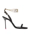 Pinko 110mm Leather Open-toe Sandals In Black