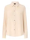 Pinko Button-down Silk Shirt In Neutral