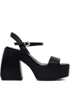 Pinko 120mm Platform Heeled Sandals In Black