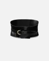 Pinko Wide Glossy Finish Elastic Back Belt In Multi