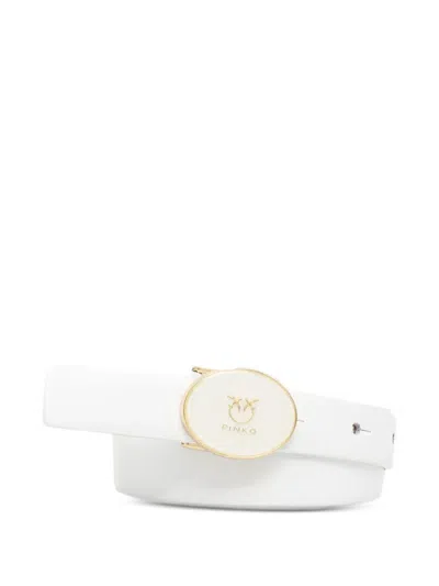 Pinko 러브 버드 로고 장식 벨트 In White