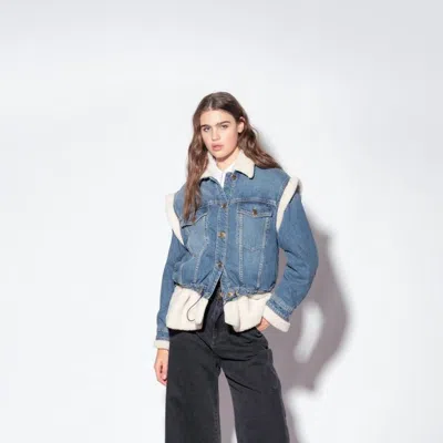 Pinko Woman Denim Outerwear Blue Size 8 Cotton