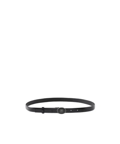 Pinko 2-cm Belt With Love Birds Logo In Black