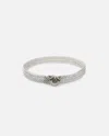 Pinko 2.5 Cm Metallic Mesh Belt With Rhinestone Buckle In Metallic