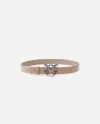 Pinko 3cm Glossy Python Leather Belt  Galleria. In Cendre Vive-vieil Argent