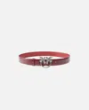 Pinko 3cm Glossy Python Leather Belt  Galleria. In Cuir De Cordoue-vieil Argent