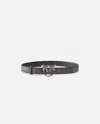 Pinko 3cm Laminated Python Belt With Rhinestone Buckle  Galleria. In Black-old Silver