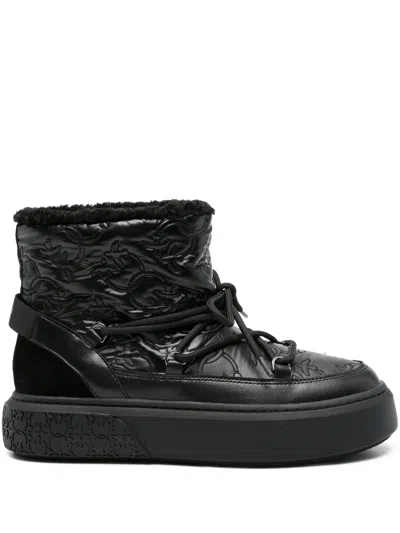 Pinko 40mm Quilted Platform Boots In Black