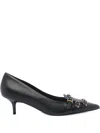 Pinko Pointed Toe Pumps With Decorative Buckles In Black