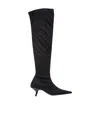 Pinko 65mm Knee-high Suede Boots In Black