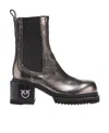 Pinko Woman Ankle Boots Lead Size 7 Calfskin In Black