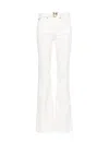 Pinko Pantalon Flare Ceinturé En Bull Stretch In White