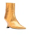 Pinko 90mm Leather Ankle Boots In Yellow