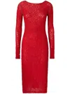 Pinko Slim-fitting Lace Dress With Open Back