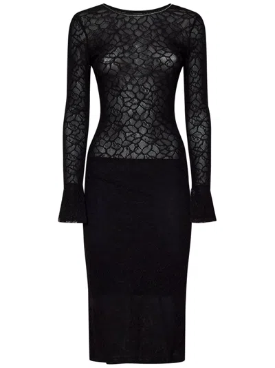 Pinko Aaron Midi Dress In Black
