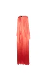 Pinko Red Dress With Round Neckline And Ruffle Details In Corallo