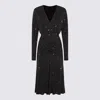 Pinko Full Rhinestone Jersey Midi Dress In Black