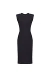 Pinko Robe Mi-longue Sans Manches En Cady Technique In Black