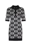 Pinko Love Birds Dress In Viscose Blend In Multi
