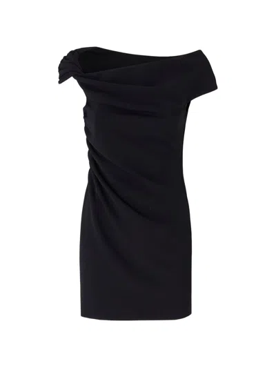 Pinko Abito Nero Elegante Carasino Drappeggiato  In Black