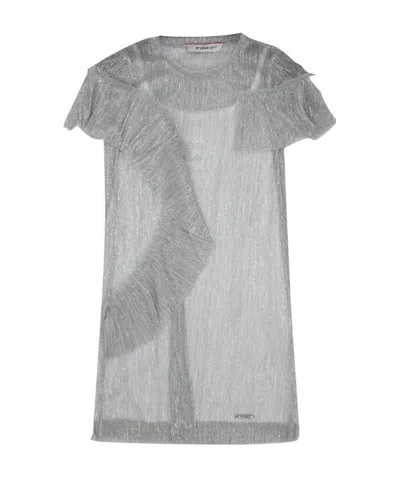 Pinko Abito Teen Argento In Lame In Gray