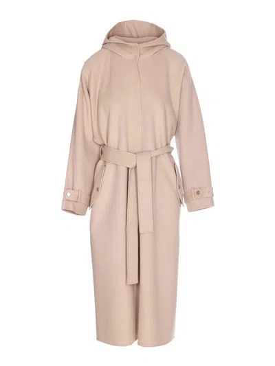 PINKO BEIGE CARTOCCIO COAT FRONTAL BUTTONS CLOSURE