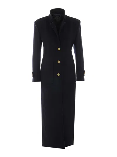 Pinko Button-fastening Single-breasted Coat In Black