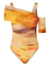 Pinko Strapless Jumpsuit In Yellow