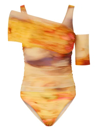 PINKO ABSTRACT-PRINT BODYSUIT
