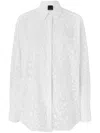 Pinko Leopard Print Long Sleeve Shirt In White