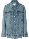 Pinko Dakar Giubbino Embellished Denim Jacket In Blue